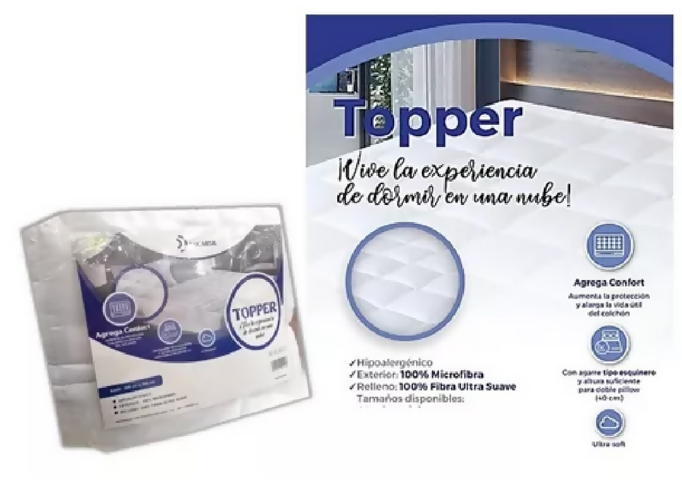 TOPPER DE COLCHON (BLANCO-MATRIMONIAL)