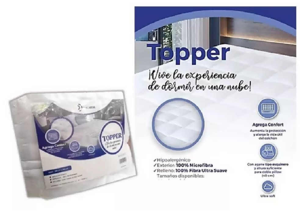 TOPPER DE COLCHON (BLANCO-QUEEN)